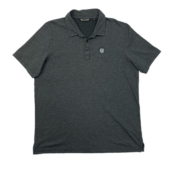 Travis Mathew Polo Shirt Mens XXL Coal The Zinna Pima Cotton Blend Short Sleeve - Picture 1 of 11